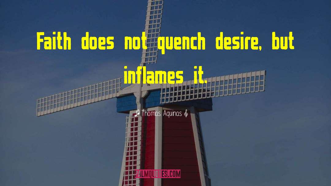 Thomas Aquinas Quotes: Faith does not quench desire,