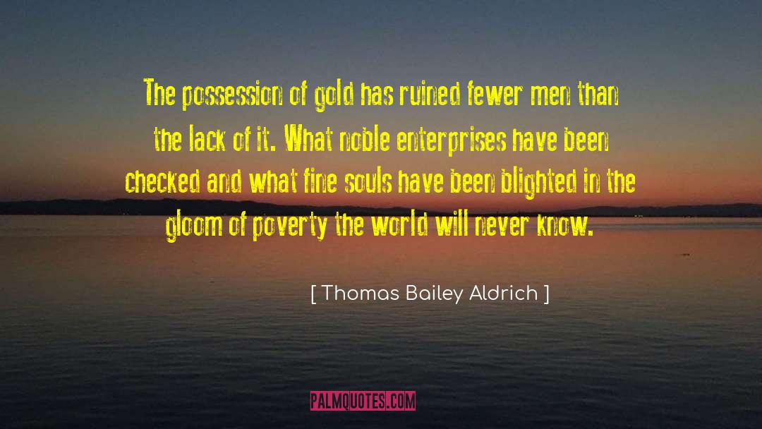 Thomas Bailey Aldrich Quotes: The possession of gold has