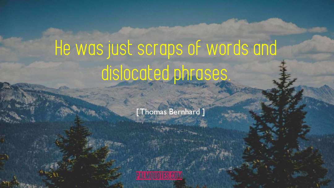 Thomas Bernhard Quotes: He was just scraps of