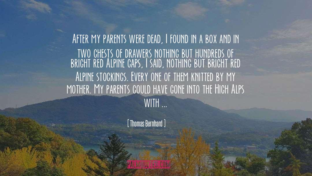 Thomas Bernhard Quotes: After my parents were dead,