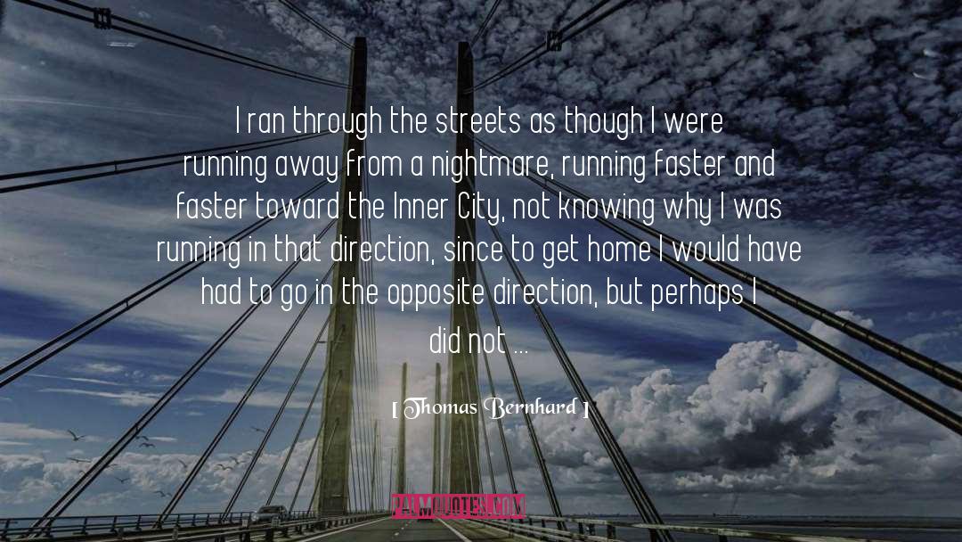 Thomas Bernhard Quotes: I ran through the streets