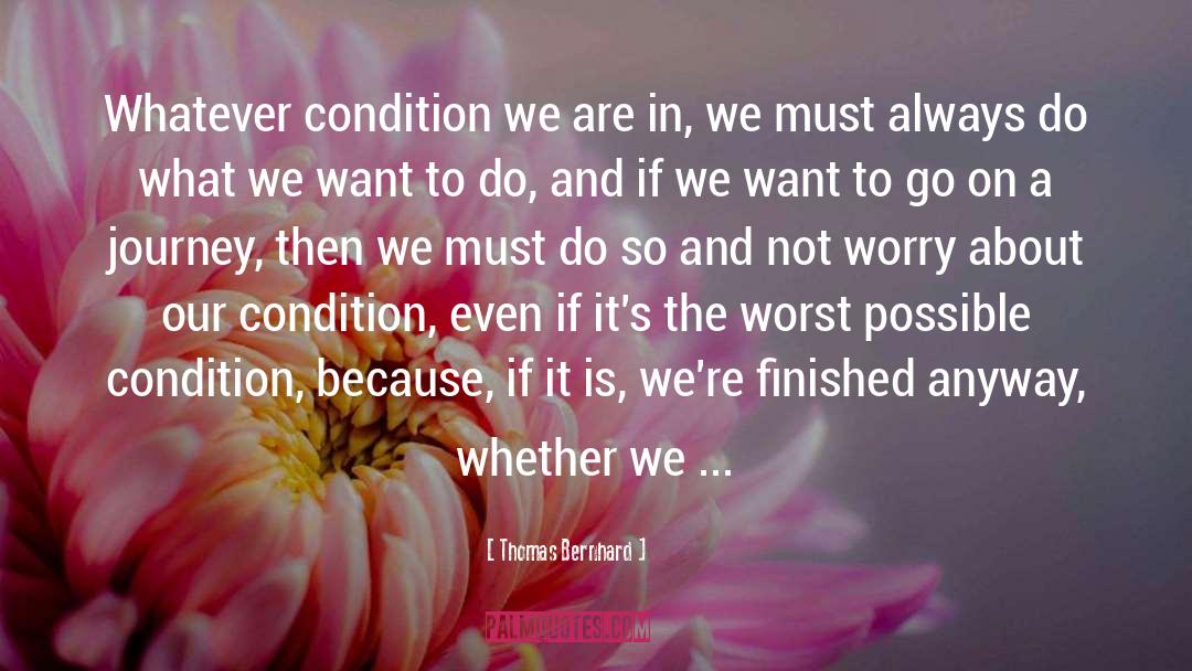 Thomas Bernhard Quotes: Whatever condition we are in,