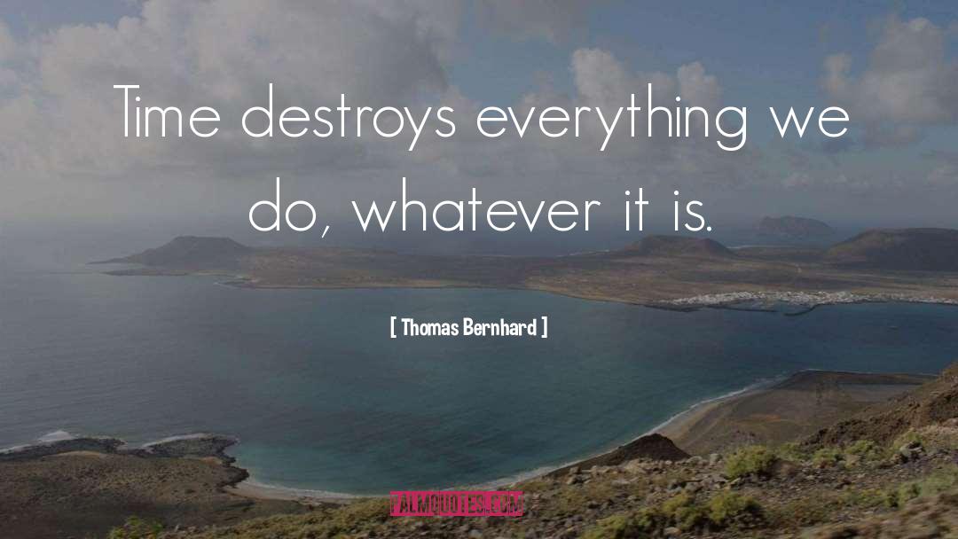 Thomas Bernhard Quotes: Time destroys everything we do,