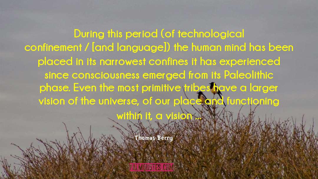 Thomas Berry Quotes: During this period (of technological