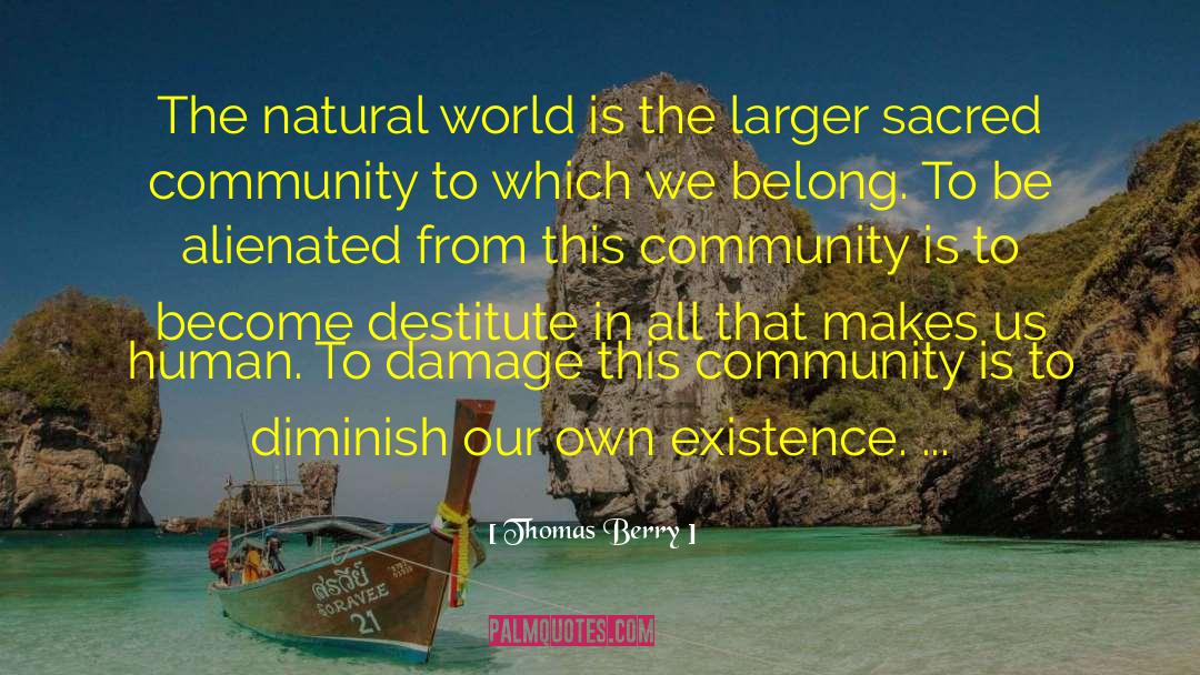 Thomas Berry Quotes: The natural world is the