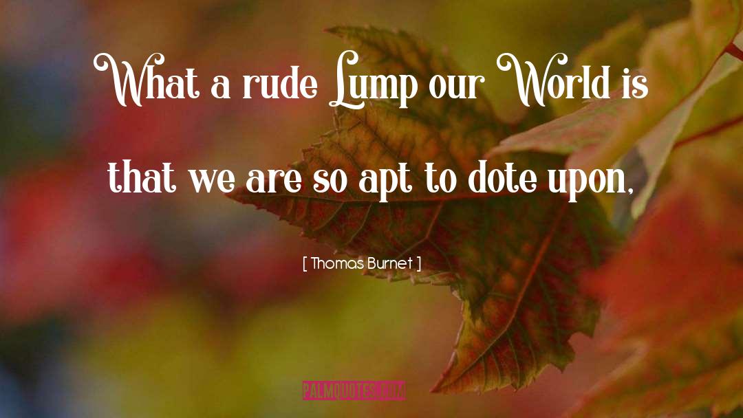 Thomas Burnet Quotes: What a rude Lump our