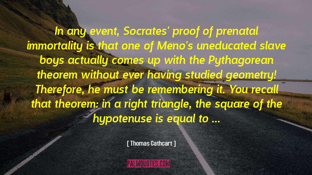 Thomas Cathcart Quotes: In any event, Socrates' proof