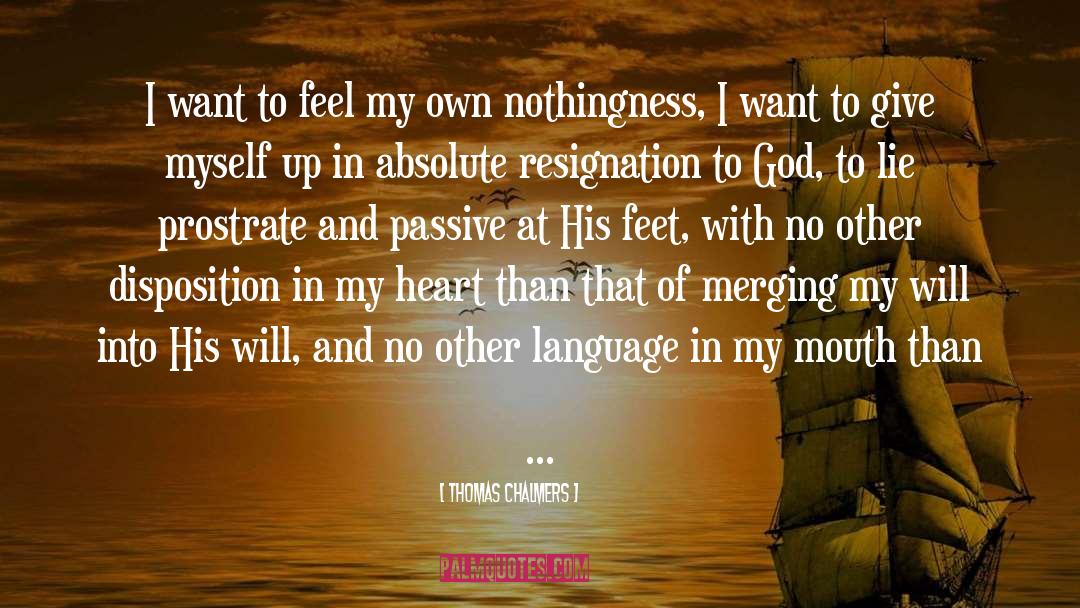 Thomas Chalmers Quotes: I want to feel my