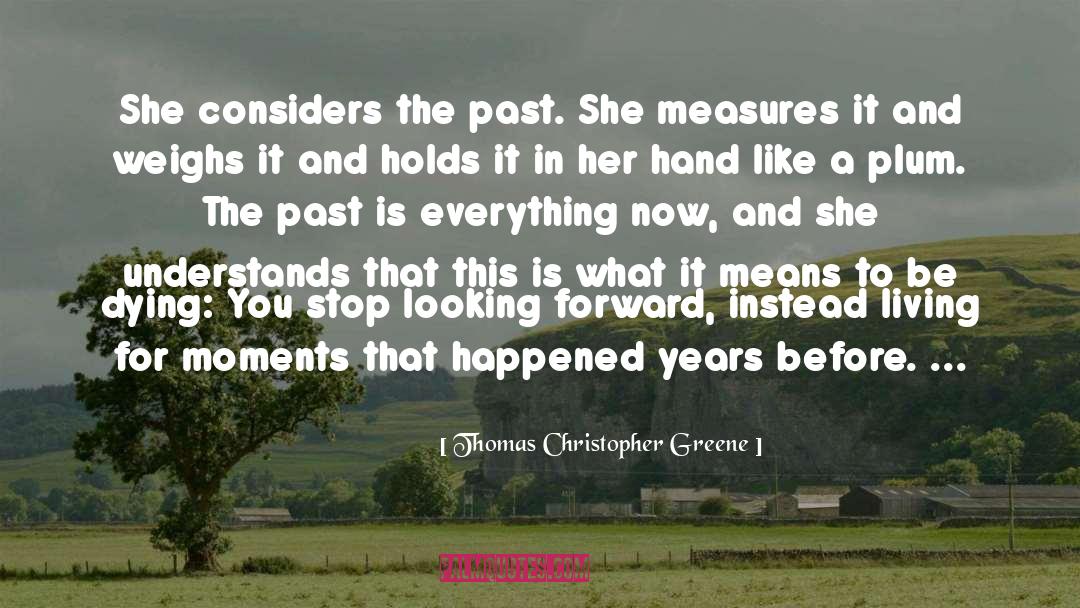 Thomas Christopher Greene Quotes: She considers the past. She