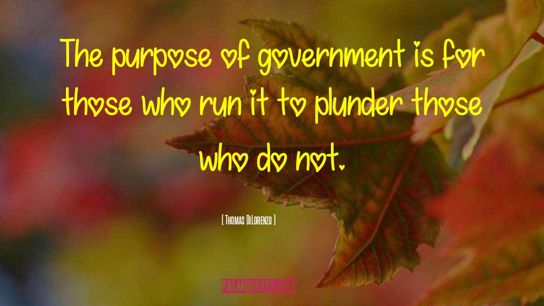 Thomas DiLorenzo Quotes: The purpose of government is