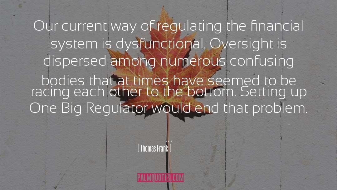 Thomas Frank Quotes: Our current way of regulating