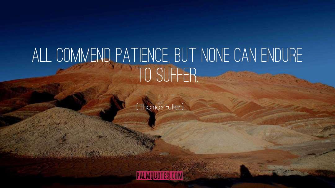 Thomas Fuller Quotes: All commend patience, but none