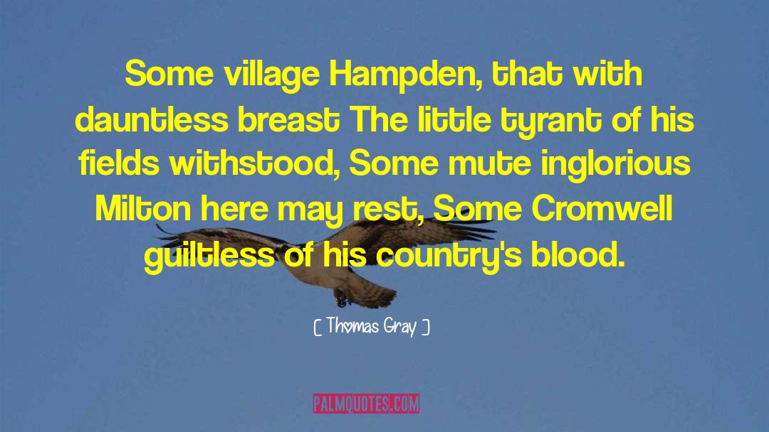 Thomas Gray Quotes: Some village Hampden, that with