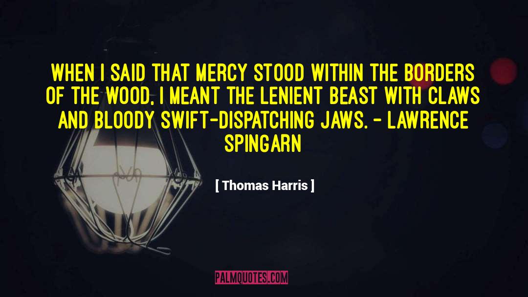 Thomas Harris Quotes: When I said that Mercy