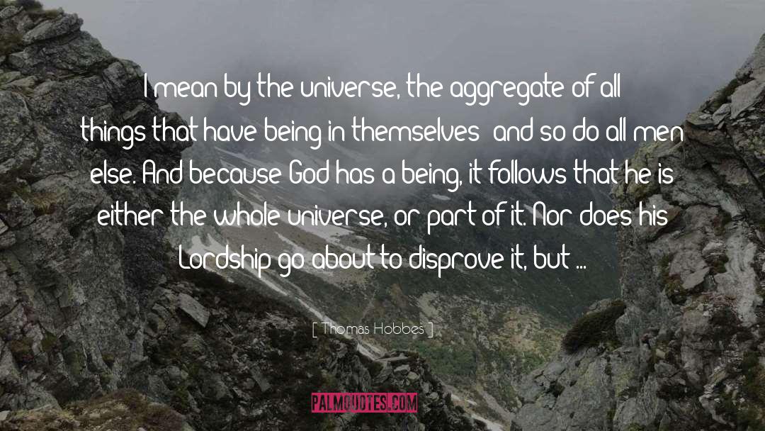 Thomas Hobbes Quotes: I mean by the universe,