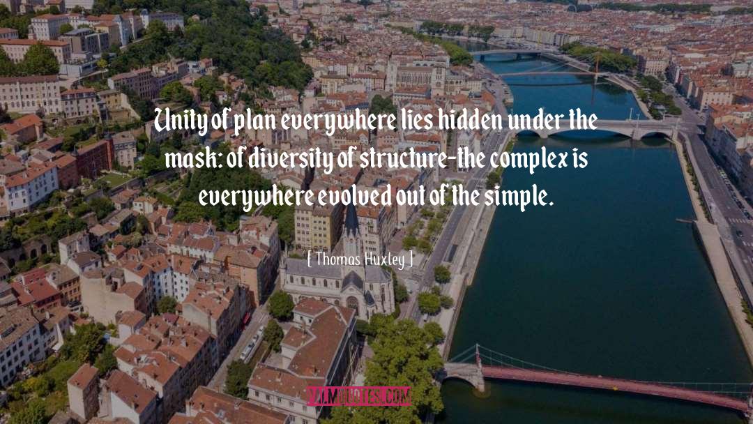 Thomas Huxley Quotes: Unity of plan everywhere lies