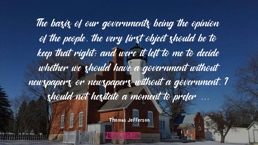 Thomas Jefferson Quotes: The basis of our governments
