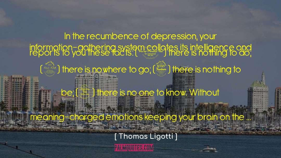 Thomas Ligotti Quotes: In the recumbence of depression,