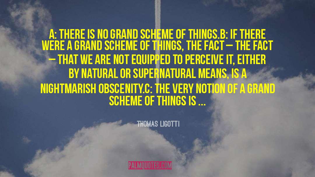 Thomas Ligotti Quotes: A: There is no grand