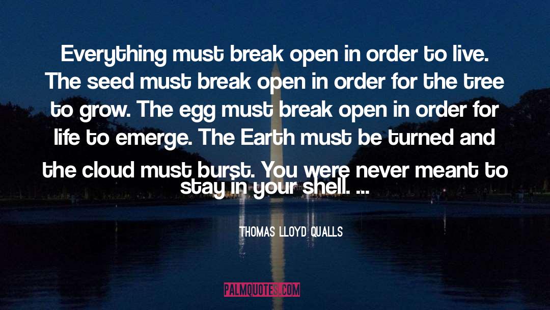 Thomas Lloyd Qualls Quotes: Everything must break open in