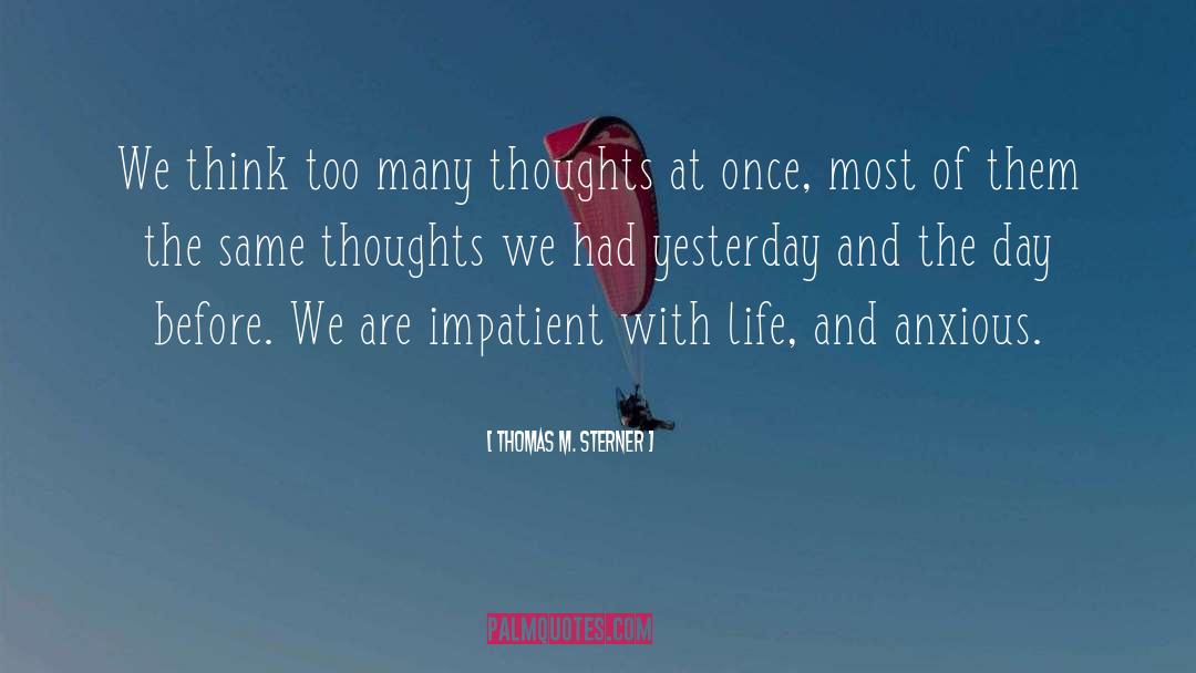 Thomas M. Sterner Quotes: We think too many thoughts