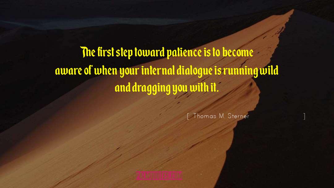 Thomas M. Sterner Quotes: The first step toward patience