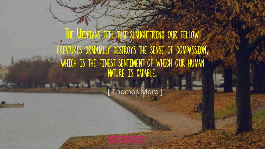 Thomas More Quotes: The Utopians feel that slaughtering