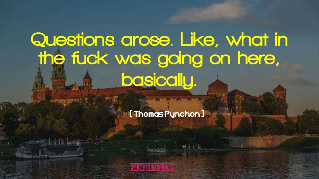 Thomas Pynchon Quotes: Questions arose. Like, what in