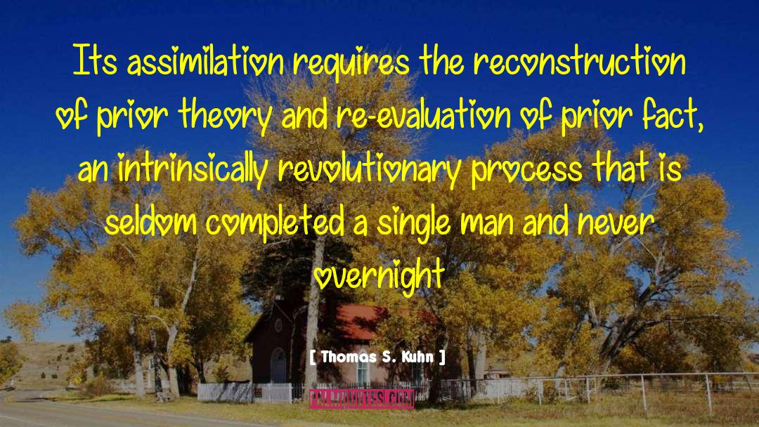 Thomas S. Kuhn Quotes: Its assimilation requires the reconstruction