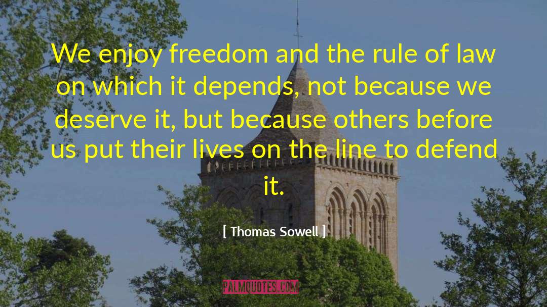 Thomas Sowell Quotes: We enjoy freedom and the