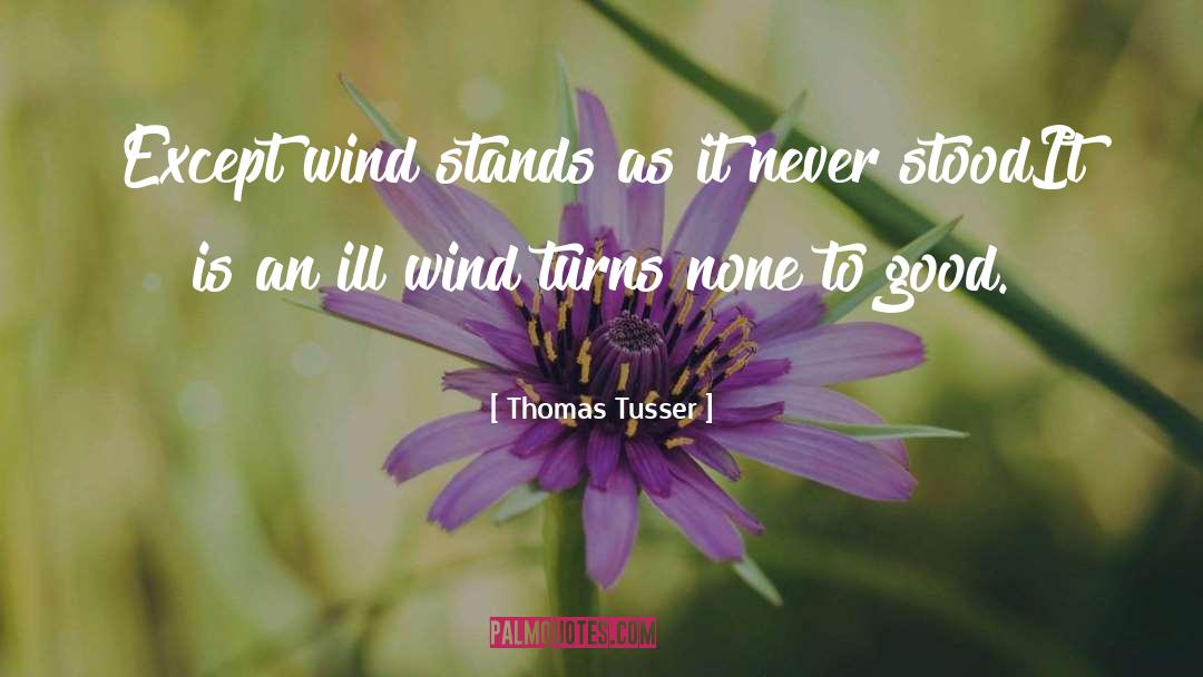 Thomas Tusser Quotes: Except wind stands as it
