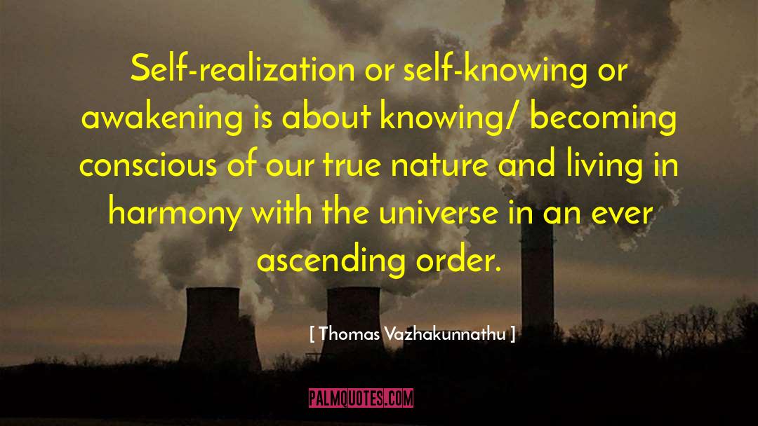 Thomas Vazhakunnathu Quotes: Self-realization or self-knowing or awakening