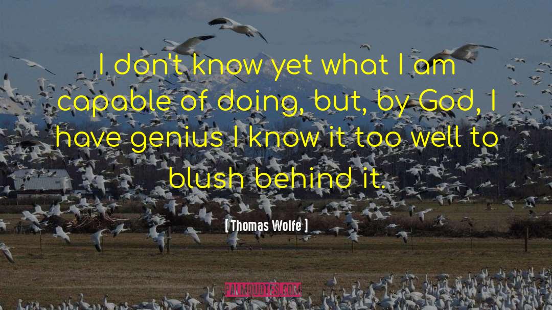 Thomas Wolfe Quotes: I don't know yet what