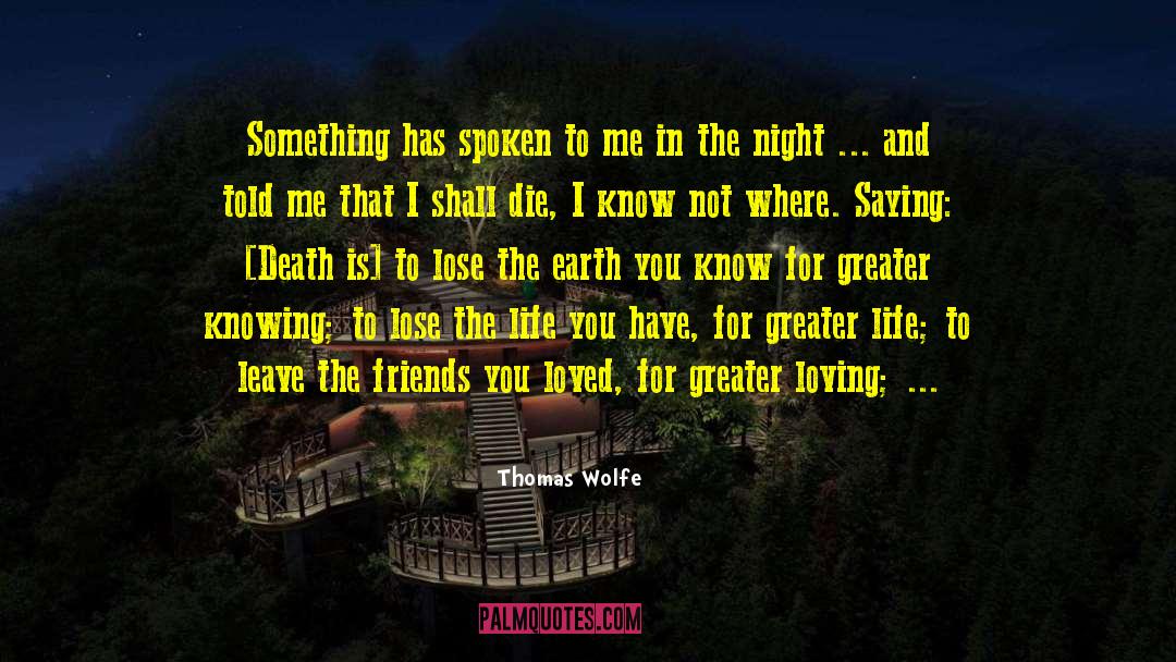 Thomas Wolfe Quotes: Something has spoken to me