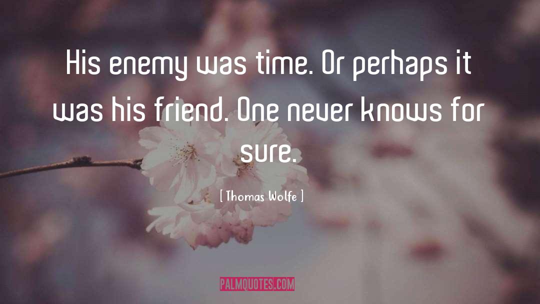 Thomas Wolfe Quotes: His enemy was time. Or