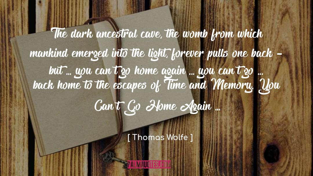 Thomas Wolfe Quotes: The dark ancestral cave, the