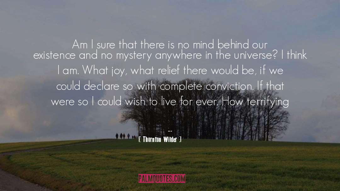 Thornton Wilder Quotes: Am I sure that there