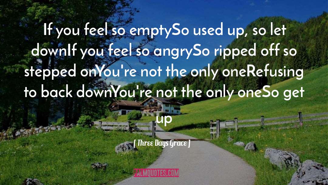 Three Days Grace Quotes: If you feel so empty<br>So