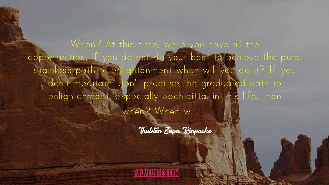 Thubten Zopa Rinpoche Quotes: When? At this time, while