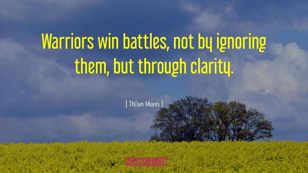Théun Mares Quotes: Warriors win battles, not by