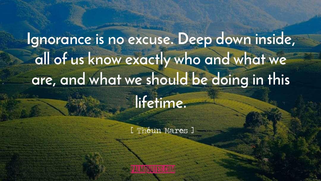 Théun Mares Quotes: Ignorance is no excuse. Deep