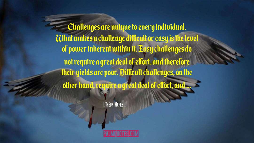 Théun Mares Quotes: Challenges are unique to every