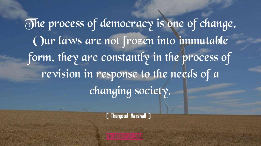 Thurgood Marshall Quotes: The process of democracy is