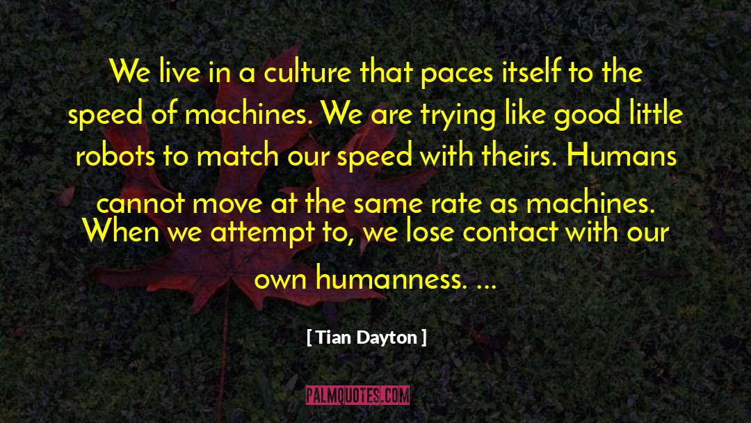 Tian Dayton Quotes: We live in a culture