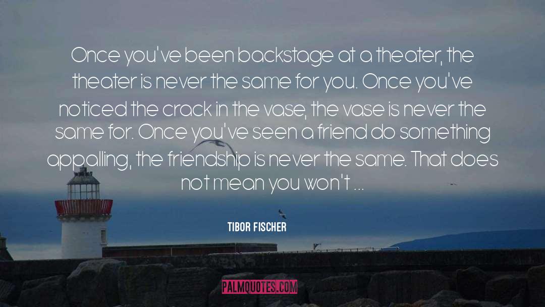 Tibor Fischer Quotes: Once you've been backstage at