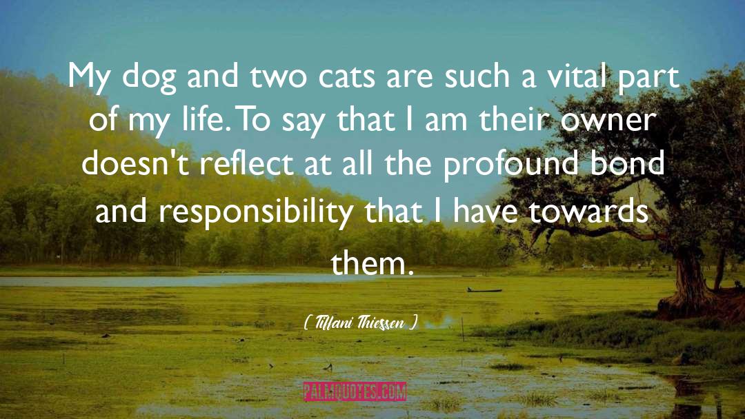 Tiffani Thiessen Quotes: My dog and two cats