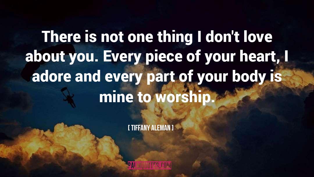 Tiffany Aleman Quotes: There is not one thing