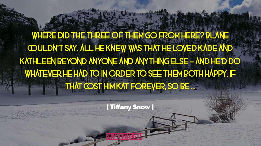 Tiffany Snow Quotes: Where did the three of