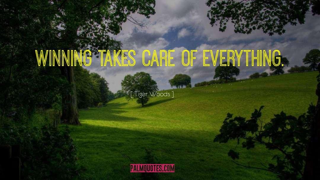 Tiger Woods Quotes: Winning takes care of everything.