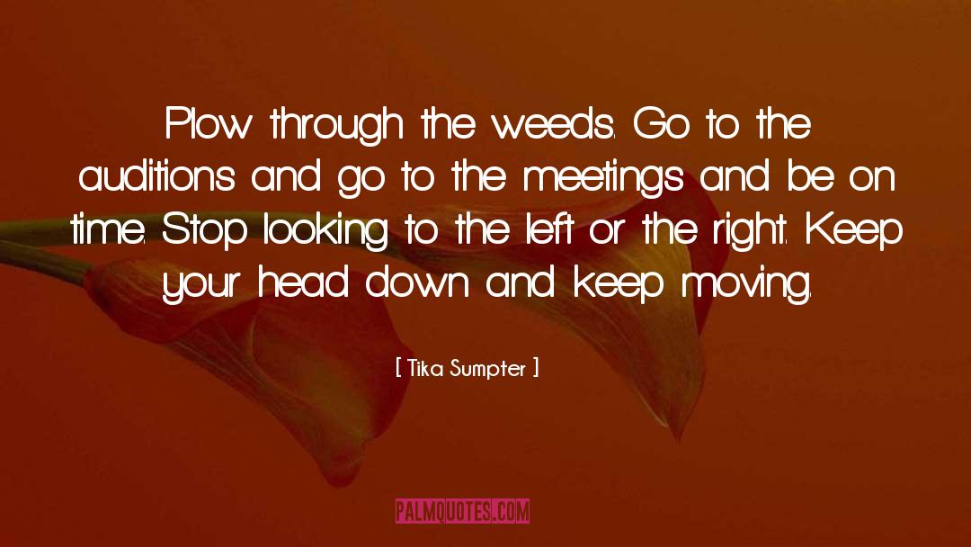 Tika Sumpter Quotes: Plow through the weeds. Go